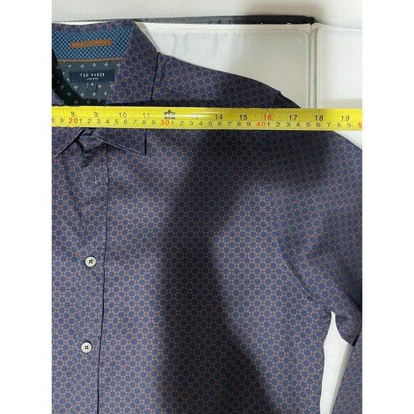 Ted Baker London Men's Size 4 Navy Button-Up Shirt Made In Portugal 100% Cotton - Picture 12 of 15